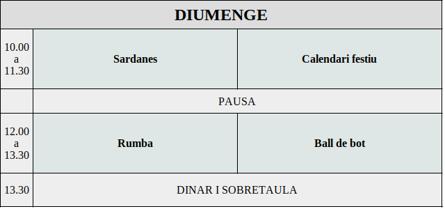 programa diumenge